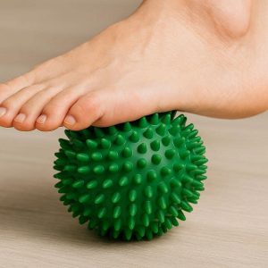 Spiky Massage Ball for Plantar Fasciitis Relief Firm Hedgehog Sensory Ball for Foot Reflexology and Deep Tissue Back Massage Green