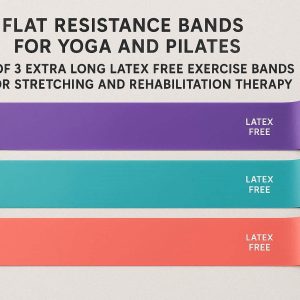 26 Flat Resistance Bands for Yoga and Pilates Set of 3 Extra Long Latex Free Exercise Bands for Stretching and Rehabilitation Therapy Multi