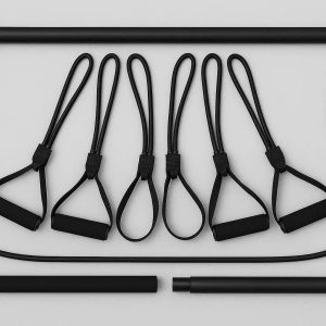 Resistance Band Bar with 4 Resistance Bands Portable Pilates Bar Kit for Home Gym Full Body Workouts and Strength Training Yoga Equipment