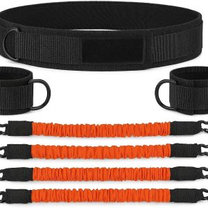 Resistance Bands for Boxing and Agility Training Set of 4 Adjustable Waist and Ankle Bands for Speed Power and Jump Training Professional